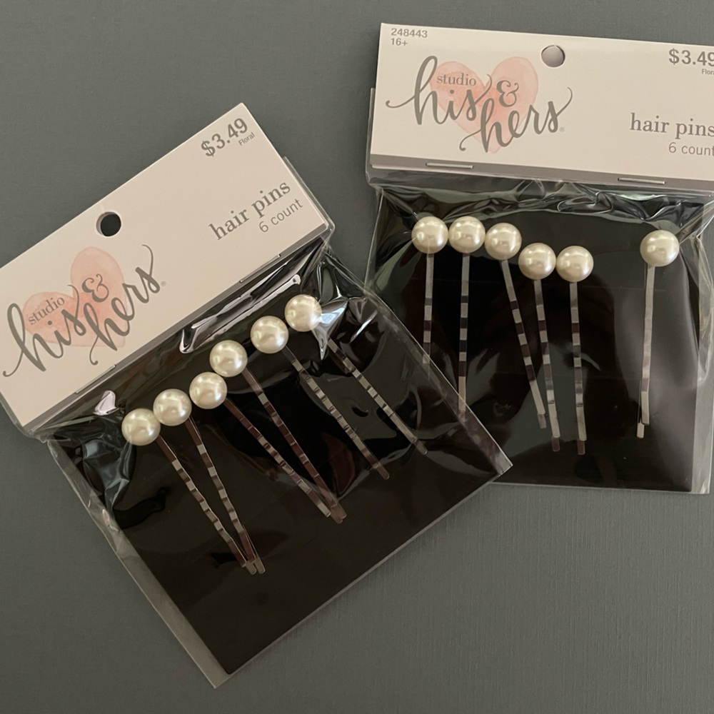 Studio His & Hers Pearl Hair Pins - Elegant White